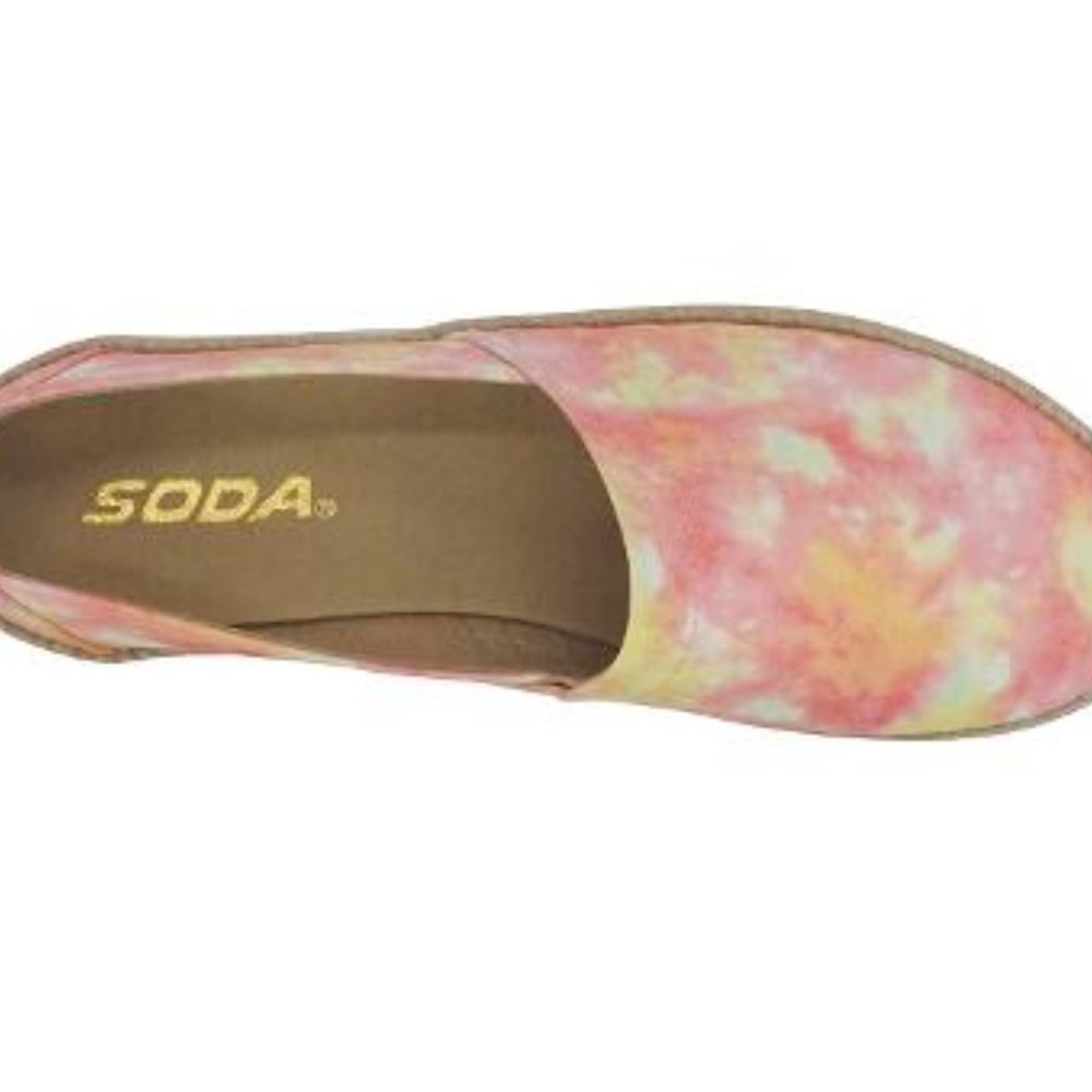 Pink and Yellow Tie Dye Espadrille Flat - Picture 3 of 3